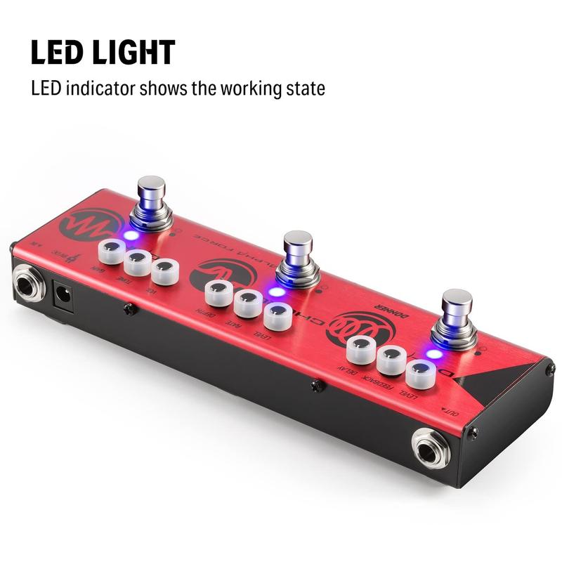 Pedal de efeito multi-guitarra Donner Alpha Force 3 em 1 com